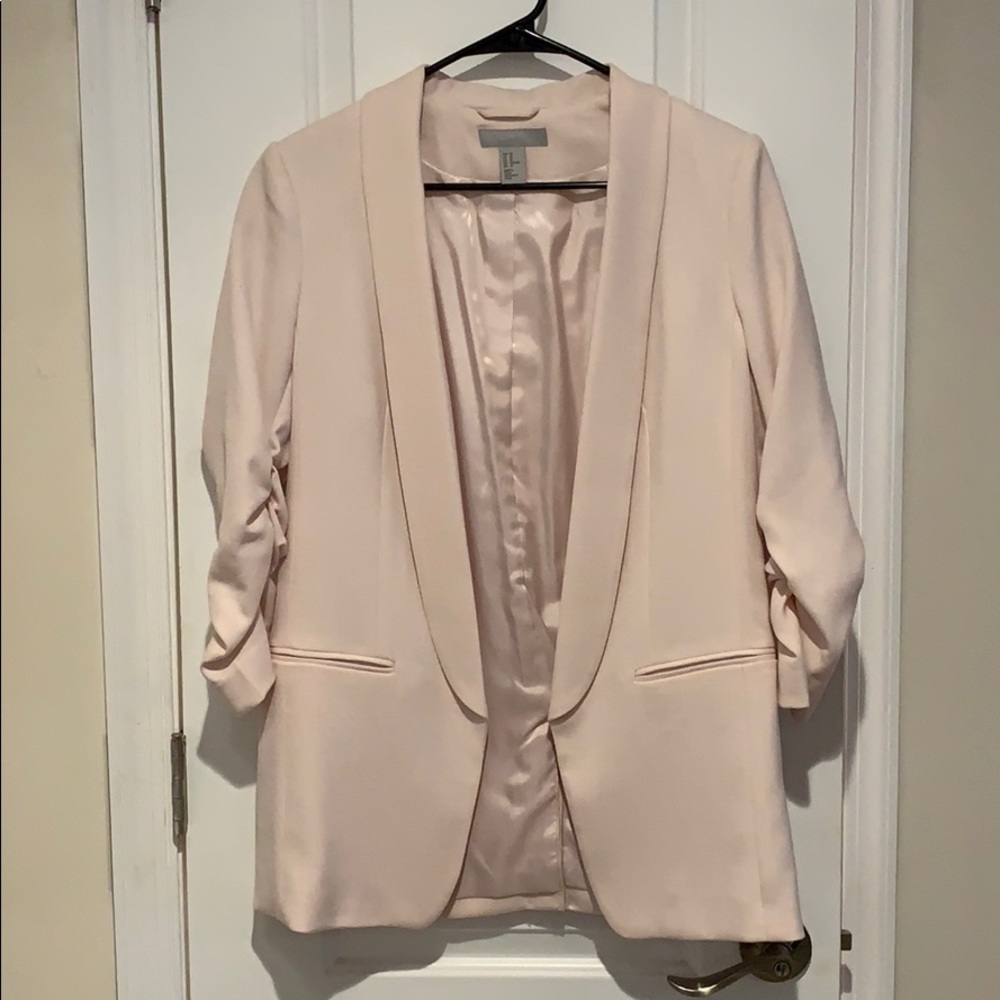 H&M Blush Pink Long Blazer